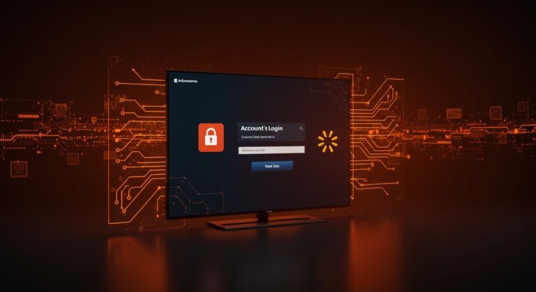 Smart TV Vizio mostrando pantalla de cuenta Walmart, representando integración retailtech y publicidad digital con enfoque en privacidad.
