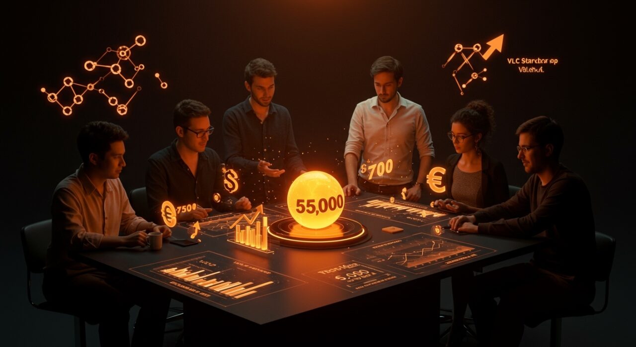 VLC Startup Awards 2022 en Valencia con emprendedores colaborando y visuales de innovación y financiación en el ecosistema tecnológico valenciano.