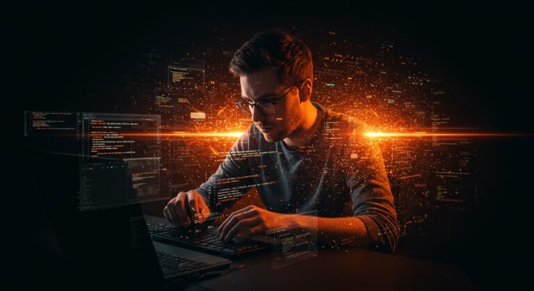 Wouter van Oortmerssen desarrollando un motor de juegos personalizado con ray tracing y lenguaje Lobster en tecnología voxel para innovación en videojuegos indie.