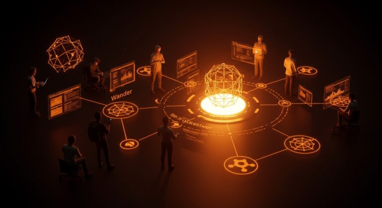 Herramienta descentralizada Wander explorando la small web, destacando la colaboración para proyectos web autoalojados y abiertos.