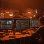 Comparativa visual entre Windows, Linux y Mac para startups tech en 2026 con representaciones digitales de sistemas operativos y tecnologías como CUDA y Steam Proton.