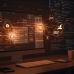 Gestión automatizada de contenido y SEO en WordPress usando agentes de IA compatibles con MCP, representando innovación tecnológica en 2026.