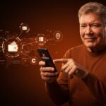 William Shatner promoviendo X Money, servicio de pagos digitales en beta para el ecosistema fintech 2026.