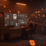 Creador de contenido revisando posts generados por IA sin etiquetar, ilustrando políticas de suspensión en la plataforma X.