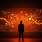 Elon Musk reconstruyendo la startup xAI con metáforas visuales de reestructuración y avances en inteligencia artificial.