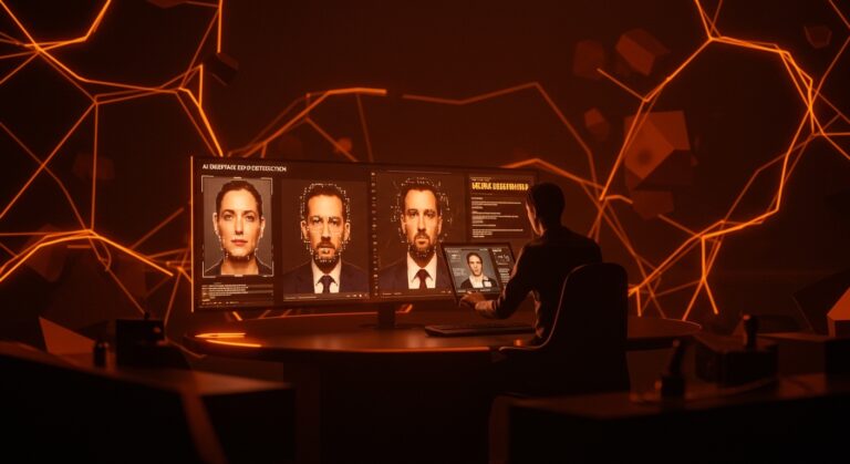 YouTube detecta deepfakes de políticos y periodistas con IA, mostrando análisis digital y protección de identidad en tecnología avanzada.