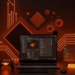 Interfaz de Zenclora OS en laptop minimalista destacando Linux ligero basado en Debian Stable con soporte gaming y automatización del sistema.