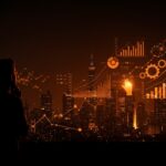 Lecciones de Adam Smith aplicadas a founders y startups en LATAM, con símbolos de división del trabajo y mercados digitales en estilo editorial cinematográfico.