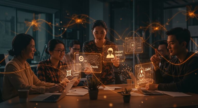 Cursos gratis de inteligencia artificial para startups LATAM con Claude, ChatGPT, Gemini y Copilot en un entorno colaborativo.