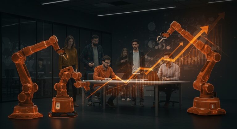 Startup española integrando robótica y automatización para aprovechar las oportunidades de mercado en empresas y PYMEs.