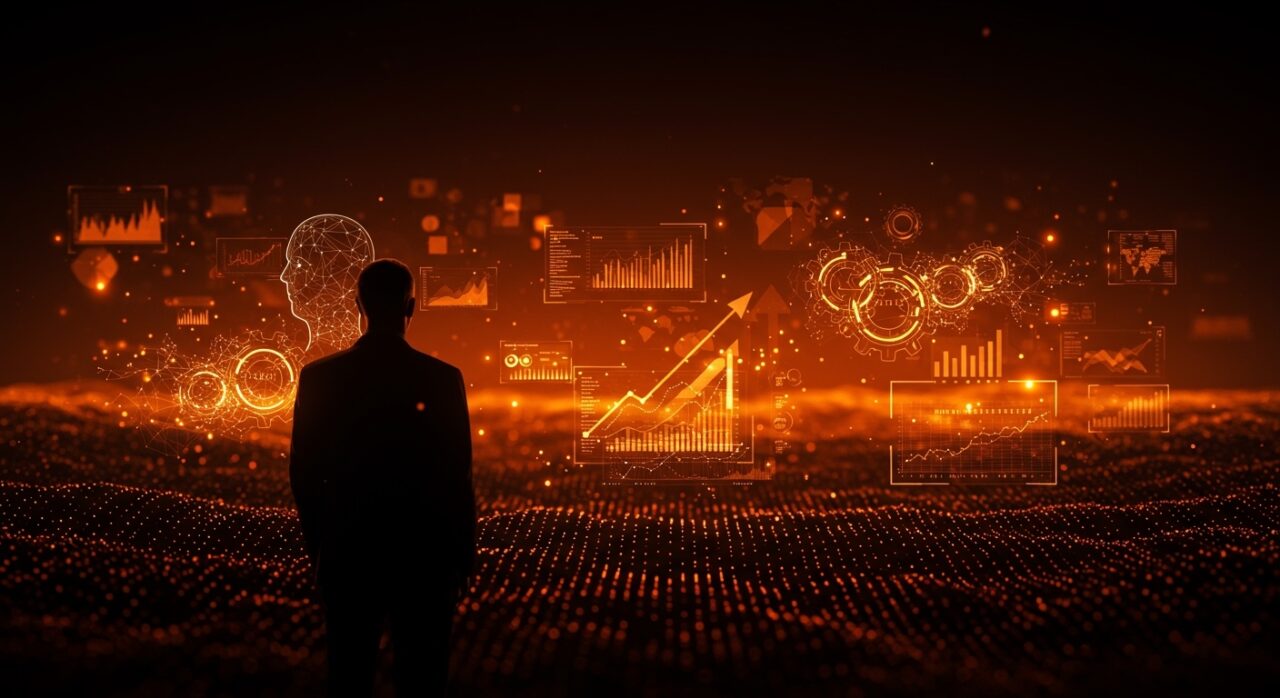 Oportunidades para startups en despidos tech 2026 por IA, mostrando profesional senior y automatización en contexto tecnológico.