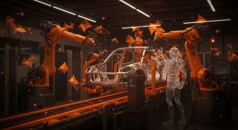 Automatización en la industria automotriz con ABB Robotics y robots colaborativos optimizando la fabricación inteligente.