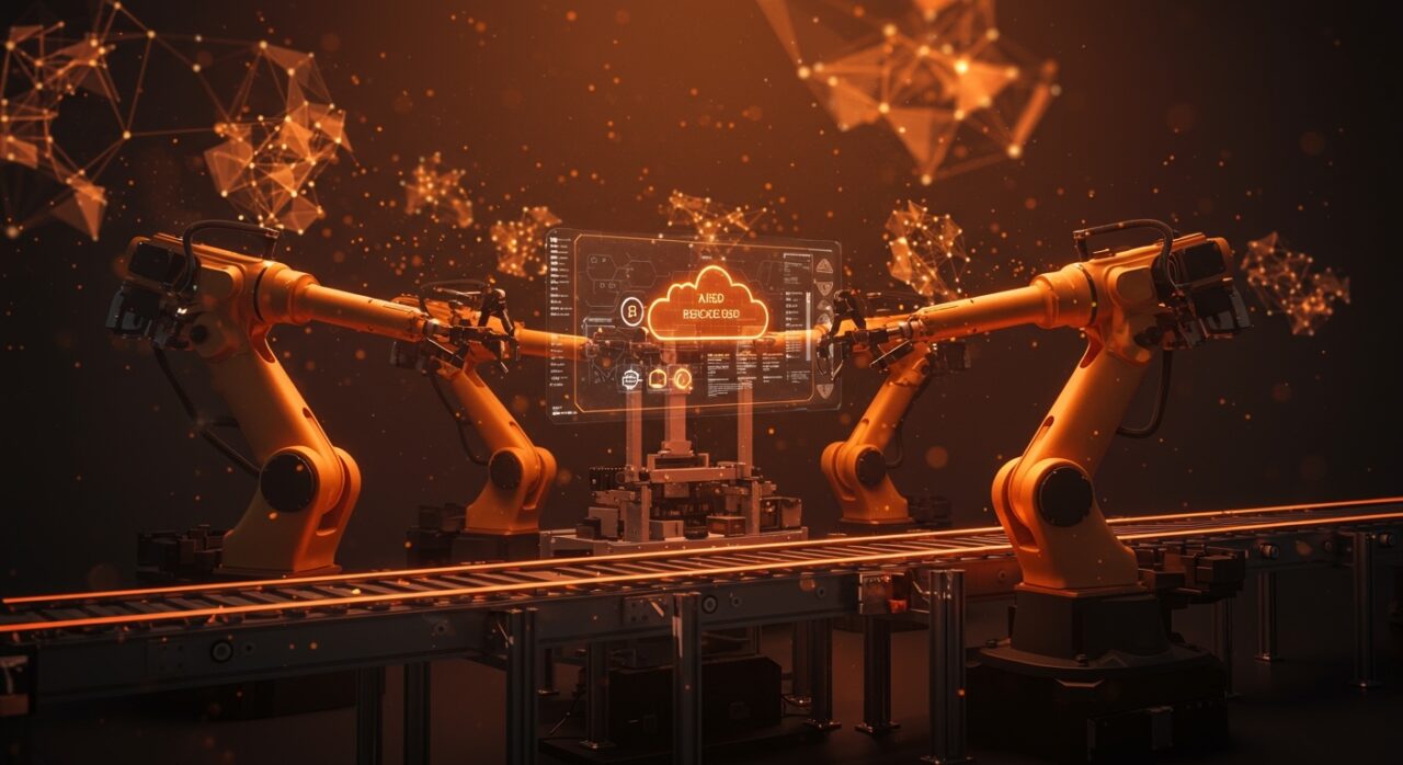 Robots modulares con inteligencia artificial optimizando la manufactura avanzada, destacando automatización y colaboración en el ecosistema startup de España.