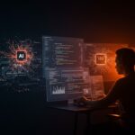 Desarrollador de software trabajando con especificaciones y análisis impulsados por IA, ilustrando el auge del Spec-Driven Development frente a Agile en la programación.
