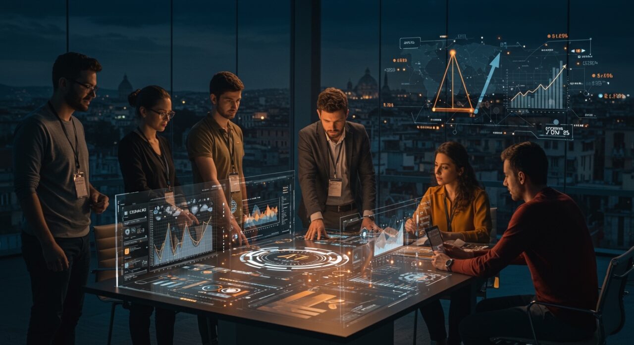 Startup founders analizando regulaciones y transparencia en IA bajo la perspectiva de AGCM Italia y cumplimiento en ecosistemas de IA.