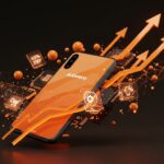 Smartphone moderno con componentes holográficos destacando descuentos móviles y tendencias de hardware tecnológico 2026 en AliExpress.