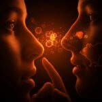 Ilustración editorial sobre la relación entre alzhéimer y bacterias vinculada a la higiene nasal en estudios científicos con ratones.