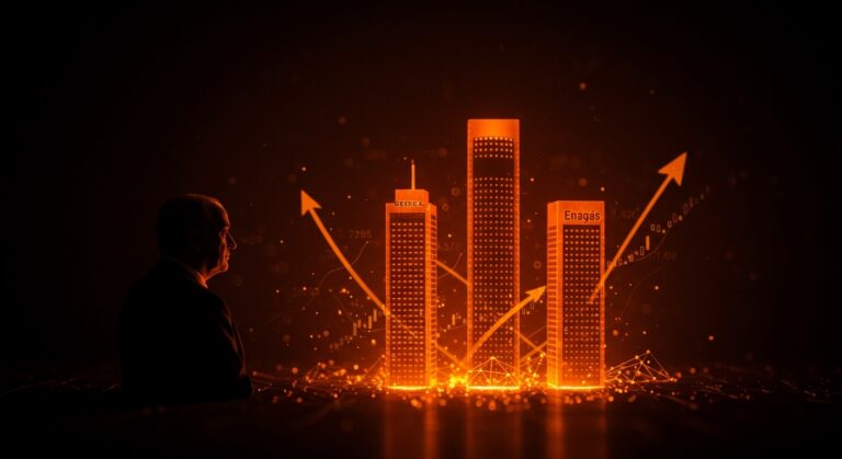 Amancio Ortega y su inversión concentrada en Inditex, Redeia y Enagás destacada en un entorno visual de tendencias de mercado en Ibex35.