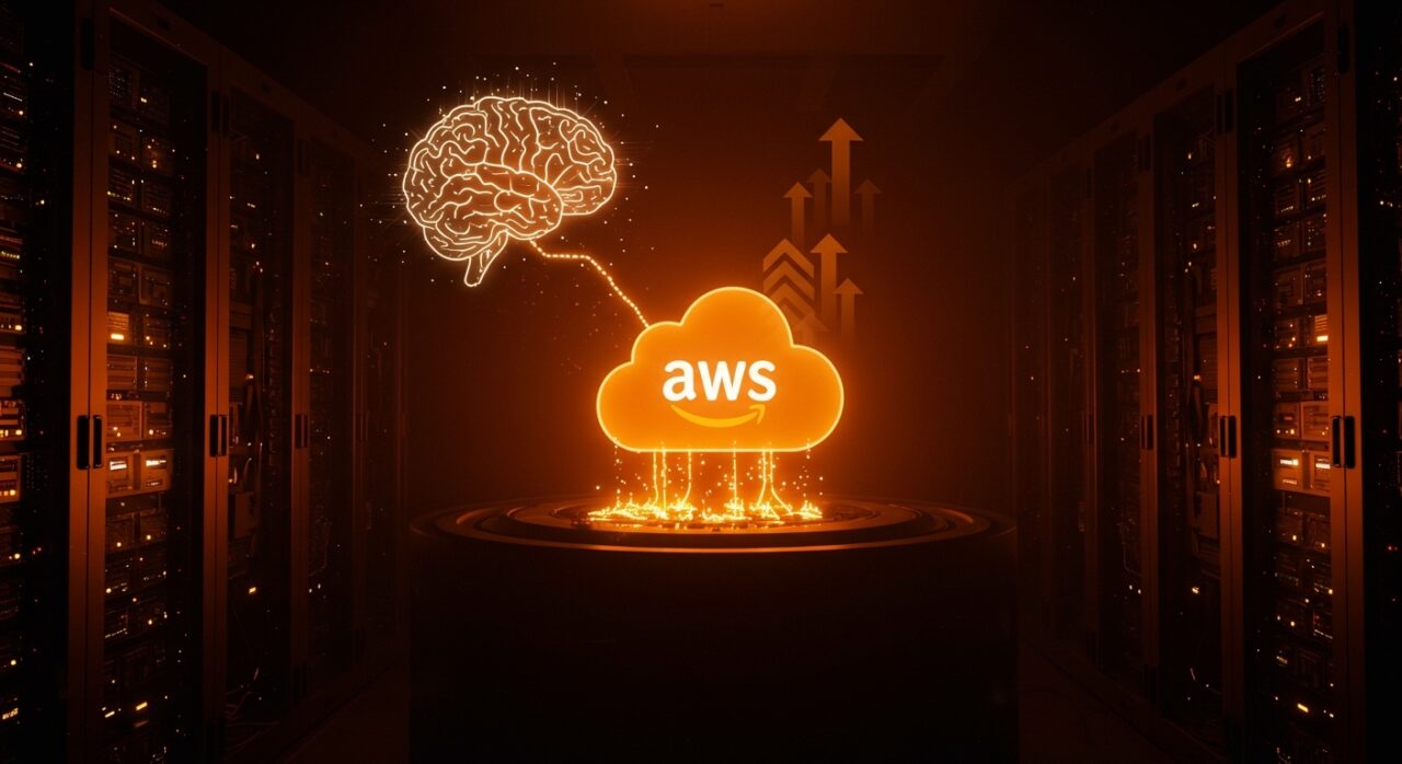 Representación visual del compromiso de inversión de Amazon en Anthropic y AWS para potenciar startups con IA generativa y Claude.