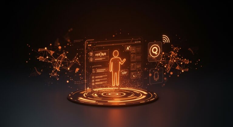 Interacción de ecommerce con IA en audio Q&A en página de producto, mostrando automatización y mejora experiencia usuario.