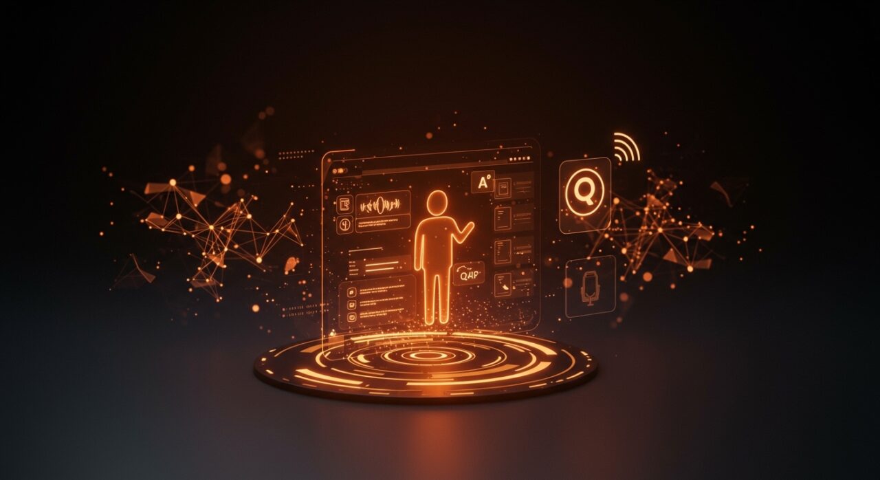 Interacción de ecommerce con IA en audio Q&A en página de producto, mostrando automatización y mejora experiencia usuario.