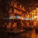 Automatización logística con inteligencia artificial en e-commerce representando inversión de Andreani y escalabilidad para startups.