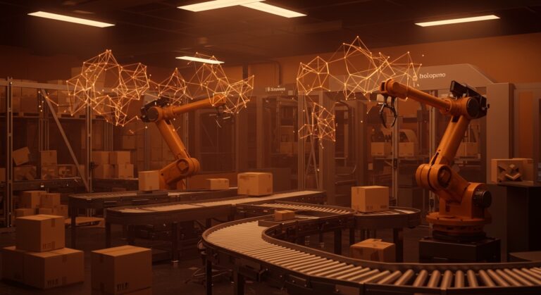 Centro de fulfillment automatizado de Andreani con inteligencia artificial impulsando la logística para e-commerce en Argentina.