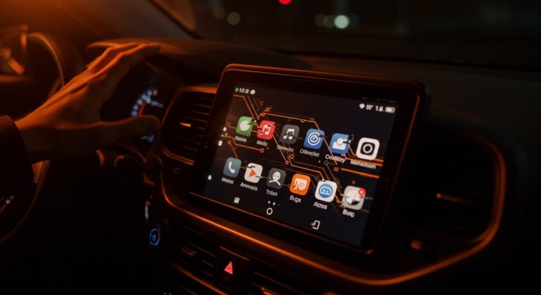 Android Auto sin mostrar aplicaciones en el coche, destacando problemas comunes y soluciones tecnológicas en movilidad 2026.