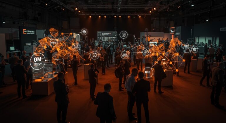 Reunión de líderes industriales en ANEXPO 2026 en Europa, destacando automatización industrial y MRO con networking B2B.