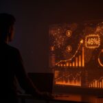 Incremento inesperado del 46% en costes de IA que afecta a startups, con metáforas visuales de economía de tokens y monetización en inteligencia artificial.