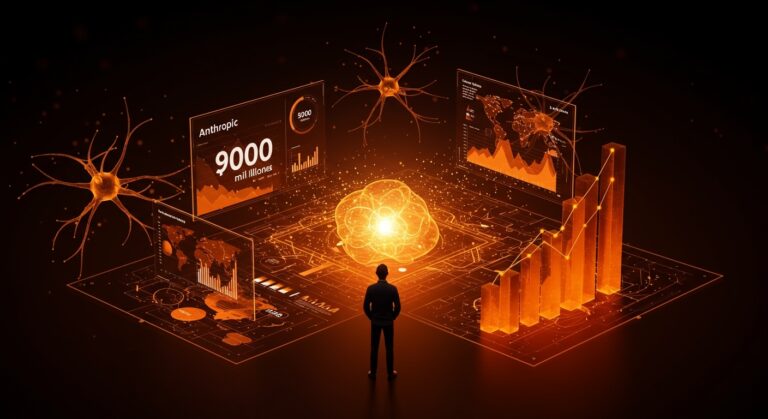 Valoración de Anthropic en $900 mil millones resaltando oportunidades de financiamiento para startups IA y founders hispanos en España y LATAM.