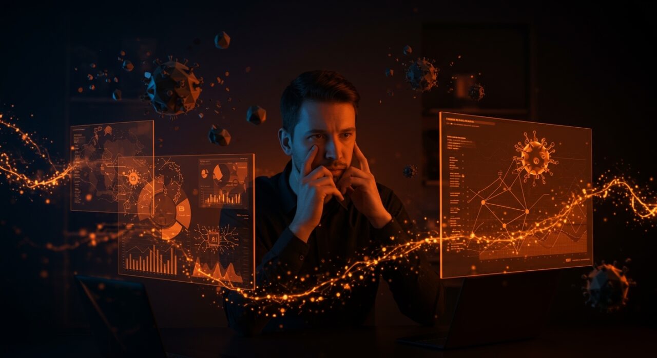 Fundador de startup analizando flujos de datos y desafíos por bloqueo de OpenClaw en Claude AI, innovación y costos en startups tech.