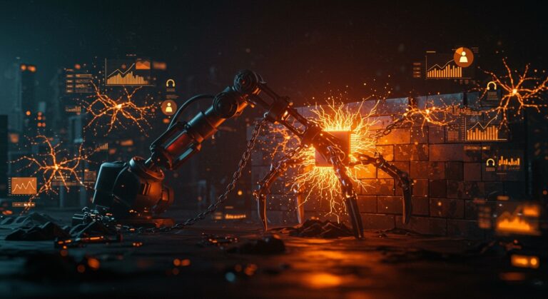 Representación visual de Anthropic limitando OpenClaw con una muralla digital, simbolizando control y sostenibilidad en el modelo de negocio de IA.