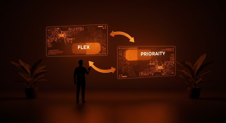 Desarrollador usando la API Gemini de Google con modos Flex y Priority para optimizar costos y velocidad en inferencia IA.