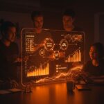 Fundadores de startups usando herramientas no-code para automatización y ahorro en desarrollo tecnológico en 2026.