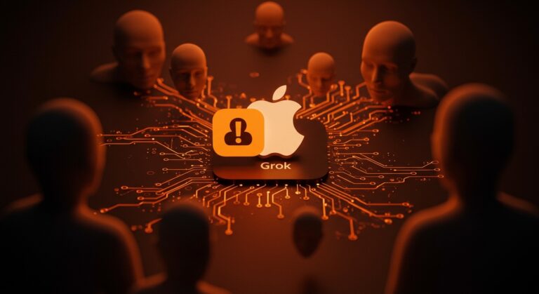 Apple amenaza con eliminar la app Grok por deepfakes en el App Store, simbolizando regulación y riesgos en IA generativa para startups.