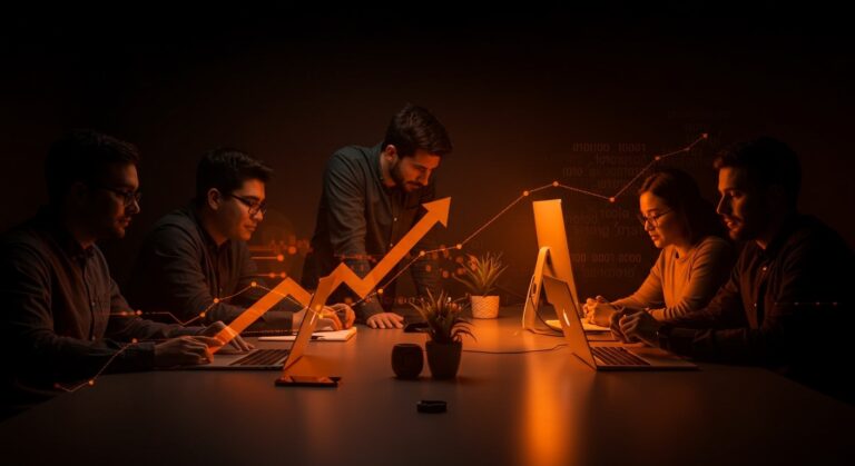 Fundadores tech colaborando con productos Apple icónicos que inspiran innovación y tendencias en el ecosistema startup LATAM.