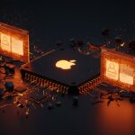 Apple Silicon representando la limitación a 2 máquinas virtuales en macOS y cómo se supera con Kernel Debug Kit, imagen editorial con paleta naranja y negro.