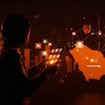 Interacción anónima en app social Fizz en Arabia Saudita con elementos visuales de mercados emergentes y startups tech.