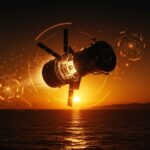 Capsula Orión amerizando en San Diego en la misión Artemis II, representando la innovación y la exploración espacial tras 50 años.