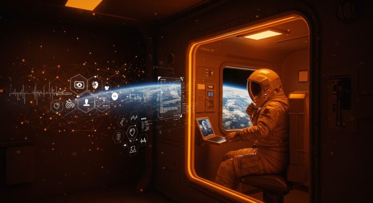 Videollamadas Artemis II desde el espacio profundo con tecnología de telemedicina y comunicaciones de alta latencia por NASA.