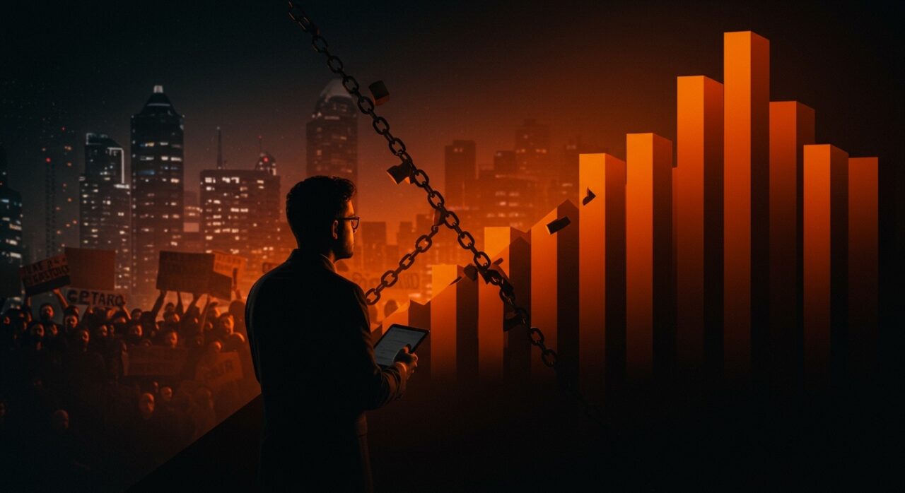 Emprendedor contemplando riesgos de austeridad y fascismo en el entorno regulatorio de startups en España y LATAM.