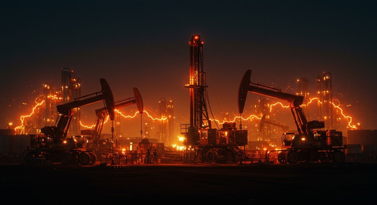 Automatización y electrificación en Vaca Muerta mostrando maquinaria avanzada y tecnología eficiente en la industria shale argentina.