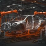 Robótica y automatización en la fabricación de automóviles, representando la inversión tecnológica en la industria automotriz 2026.