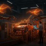 Robótica y automatización en la industria automotriz con inversión tecnológica y uso de IA en 2026.