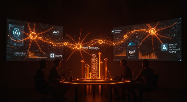 Colaboración de startups con agentes de IA autónomos en Bedrock Managed Agents impulsados por la alianza AWS y OpenAI y su inversión multimillonaria.
