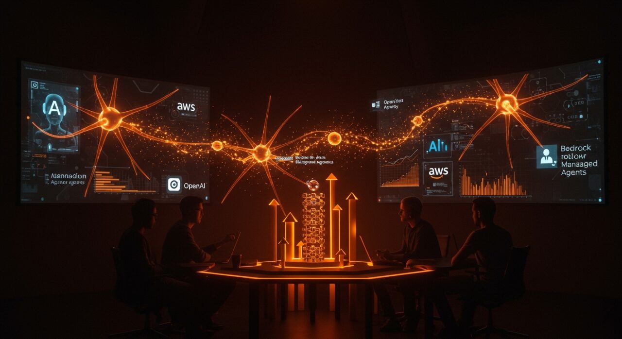 Colaboración de startups con agentes de IA autónomos en Bedrock Managed Agents impulsados por la alianza AWS y OpenAI y su inversión multimillonaria.