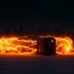 Batería de arena tecnológica en Finlandia representa almacenamiento energético renovable y ciclo power-to-heat-to-power durante la noche polar.