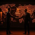 Adquisición de Blackhorn Ventures a Proeza Ventures representada con líderes de negocios y un mapa digital de LATAM, destacando la consolidación de venture capital en movilidad e industrial tech.