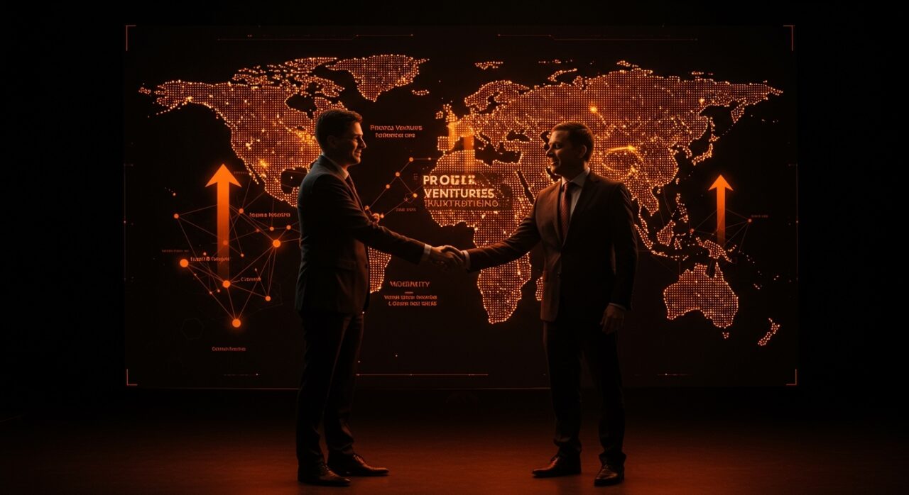 Adquisición de Blackhorn Ventures a Proeza Ventures representada con líderes de negocios y un mapa digital de LATAM, destacando la consolidación de venture capital en movilidad e industrial tech.